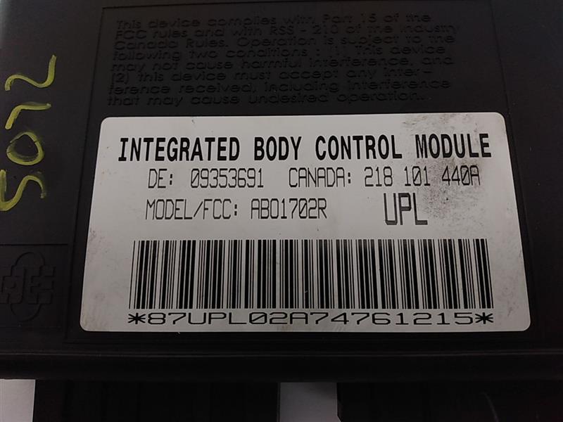 Chevrolet Camaro Body Control Module