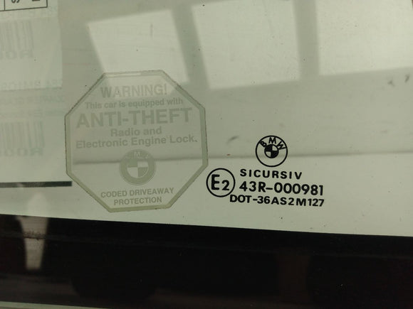 BMW 540I Rear Right Quarter Glass