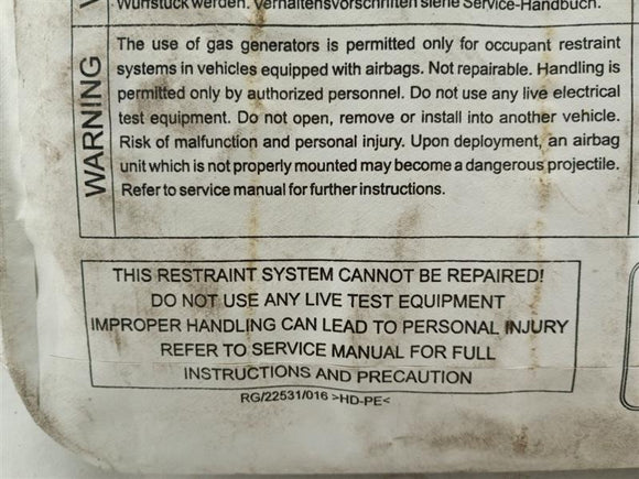 Mini Cooper S Passenger Dash Air Bag