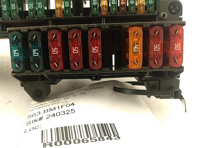 BMW 645Ci Front Right Cabin Fuse Box