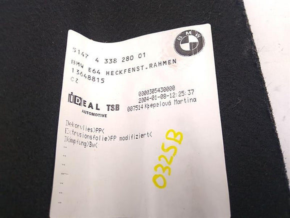 BMW 645Ci Rear Center Trunk Light Molding