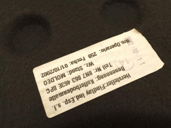 Audi TT Convertible Trunk Floor Carpet