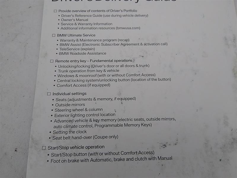 BMW 328i Owners Manual