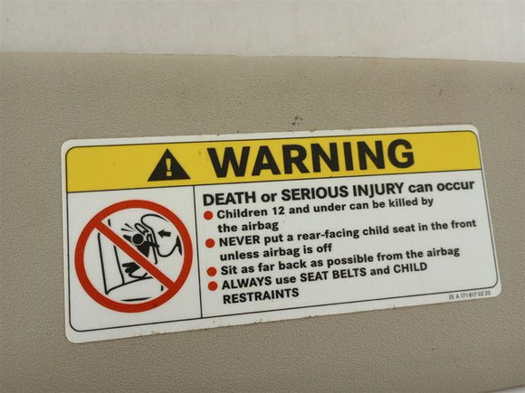 Chrysler Crossfire Pair Of Sun Visors