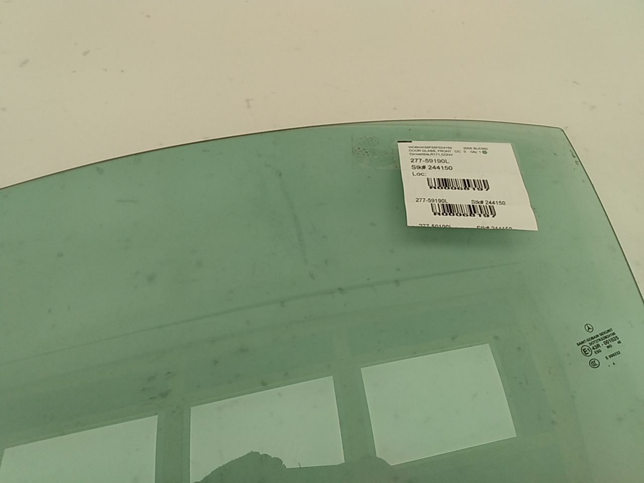 Mercedes SLK350 Front Left Door Glass