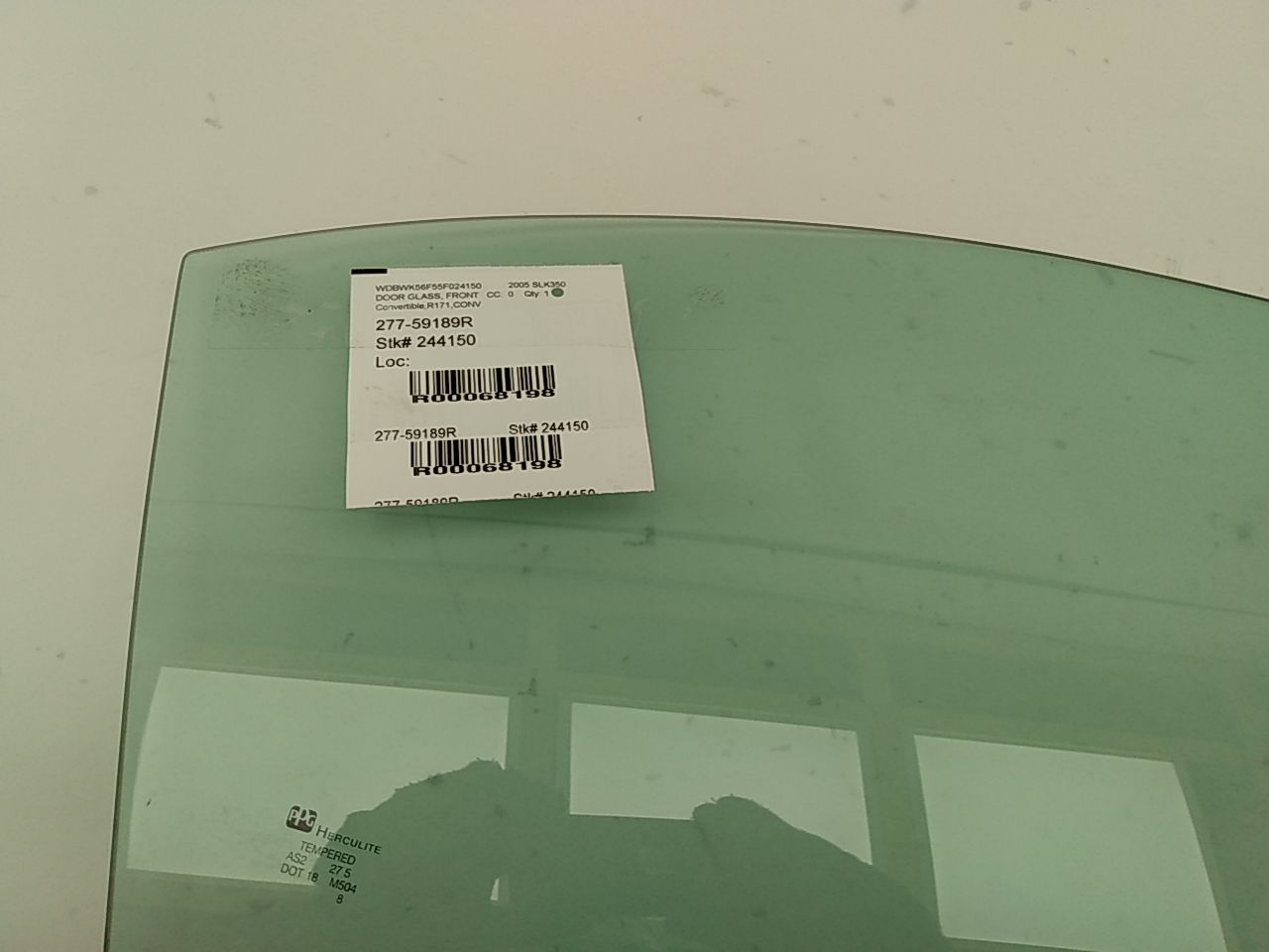 Mercedes SLK350 Front Right Door Glass