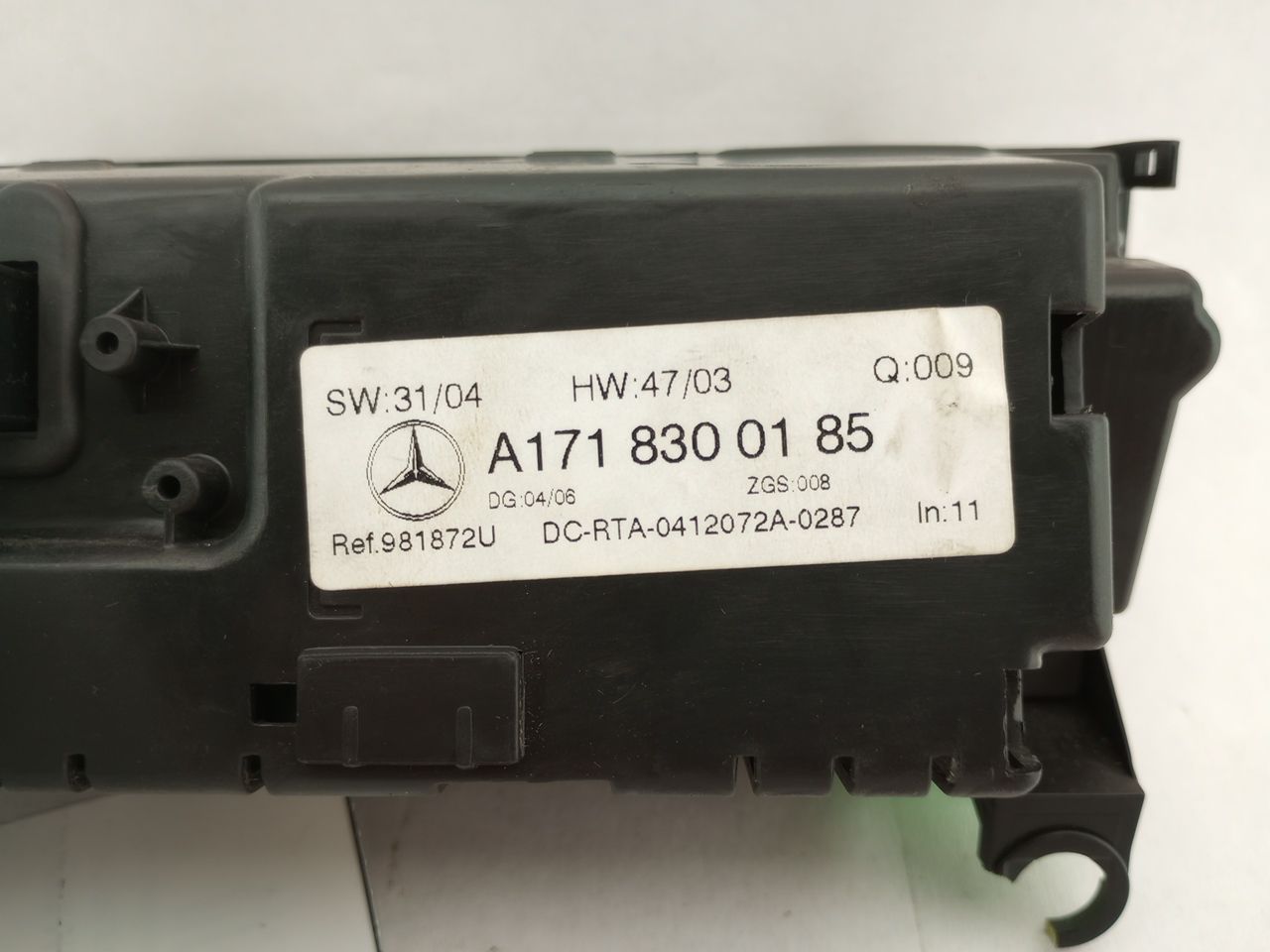 Mercedes SLK350 Hvac Climate Control Module