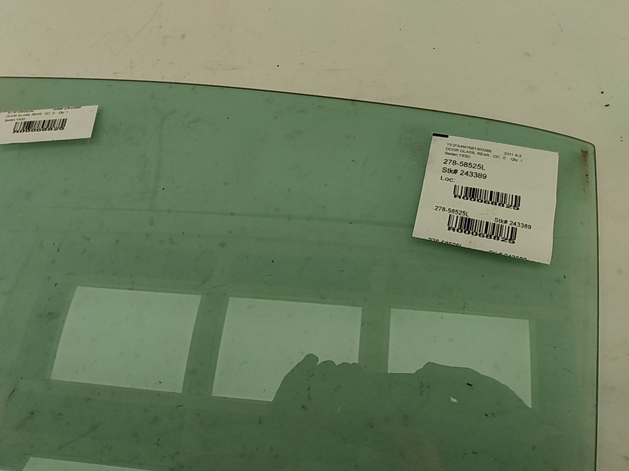 Saab 9-3 Rear Left Door Glass