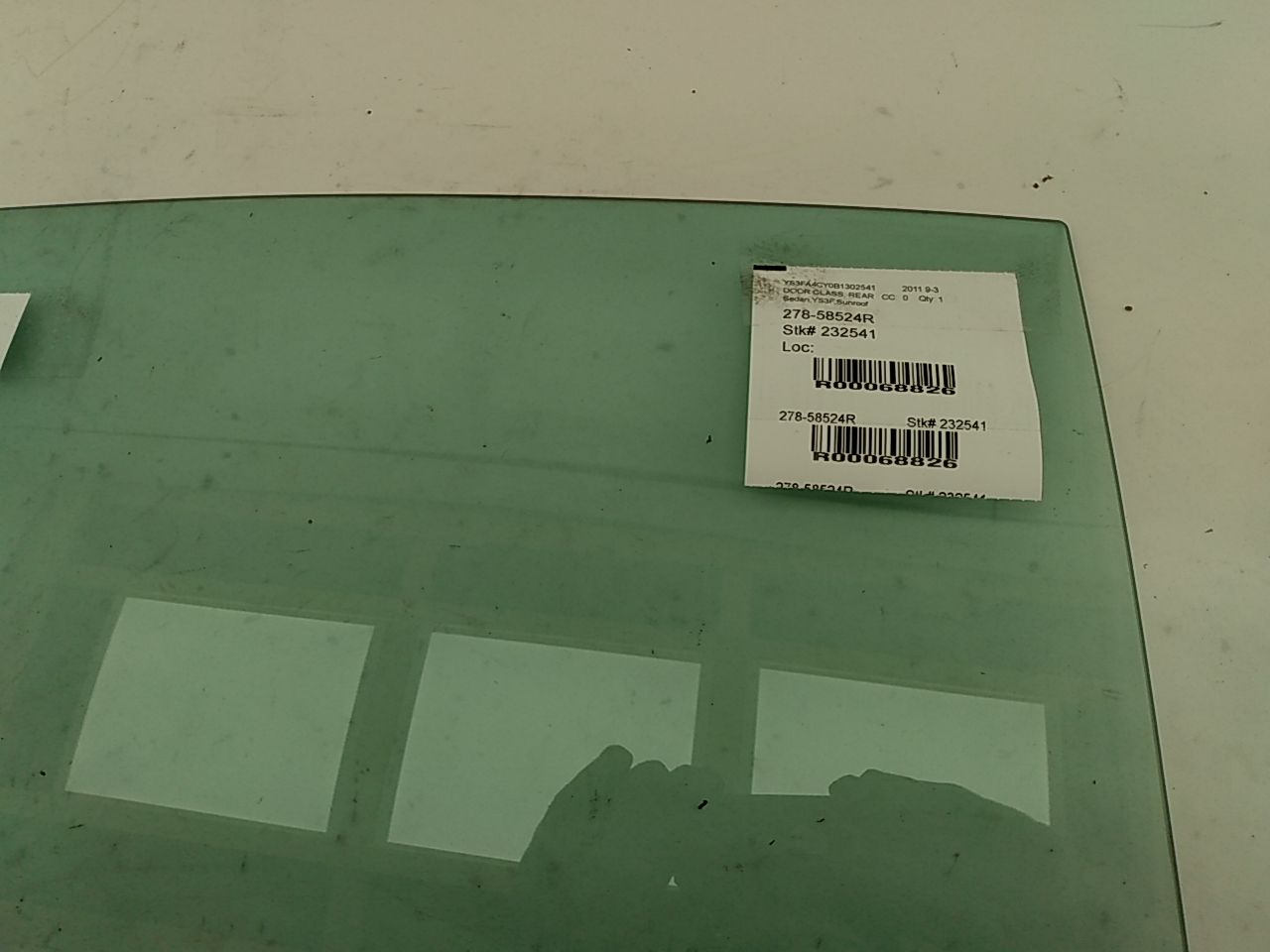 Saab 9-3 Rear Right Door Glass