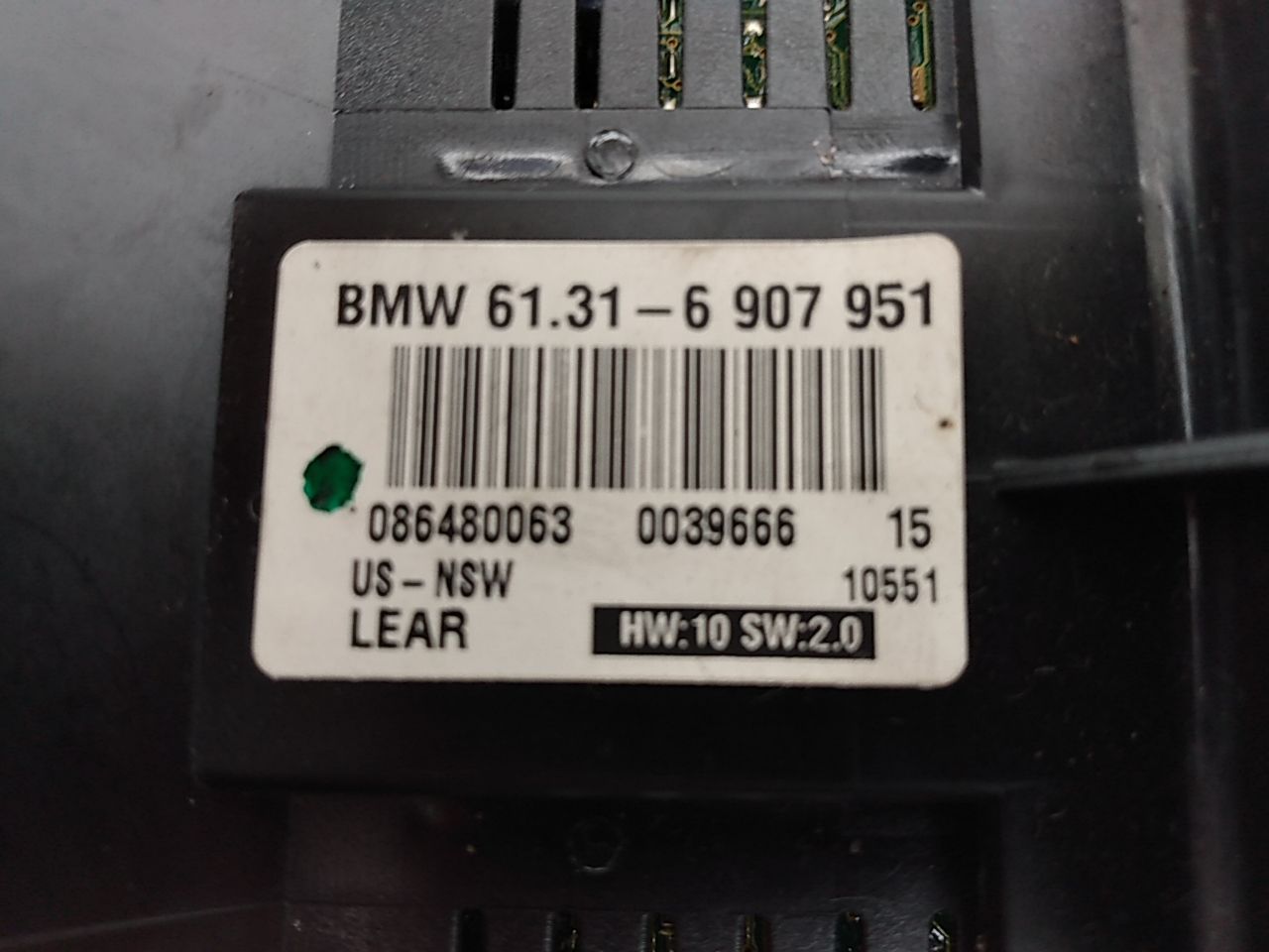 BMW 325i Fog Lamp Control Switch