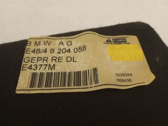 BMW 325i Rear Right Trunk Carpet Trim Panel