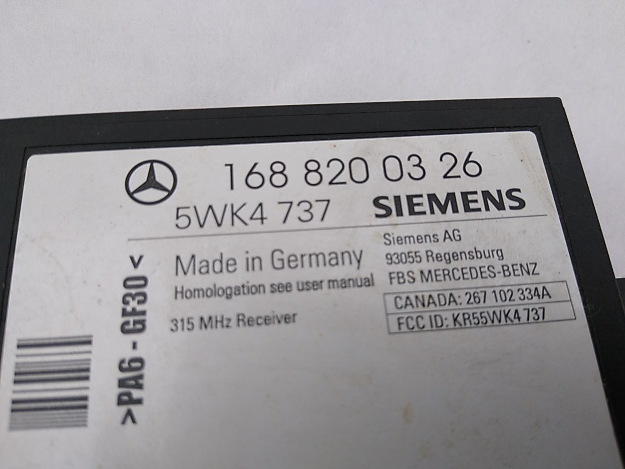 Mercedes SLK230 Ignition Immobilizer Unit