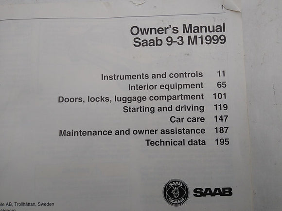Saab 9-3 Owner's Manual