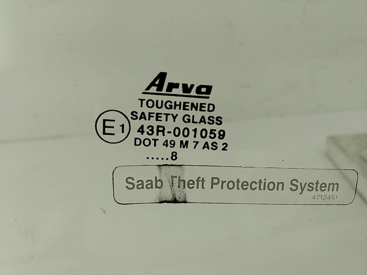 Saab 9-3 Passenger Right Front Door Window Glass