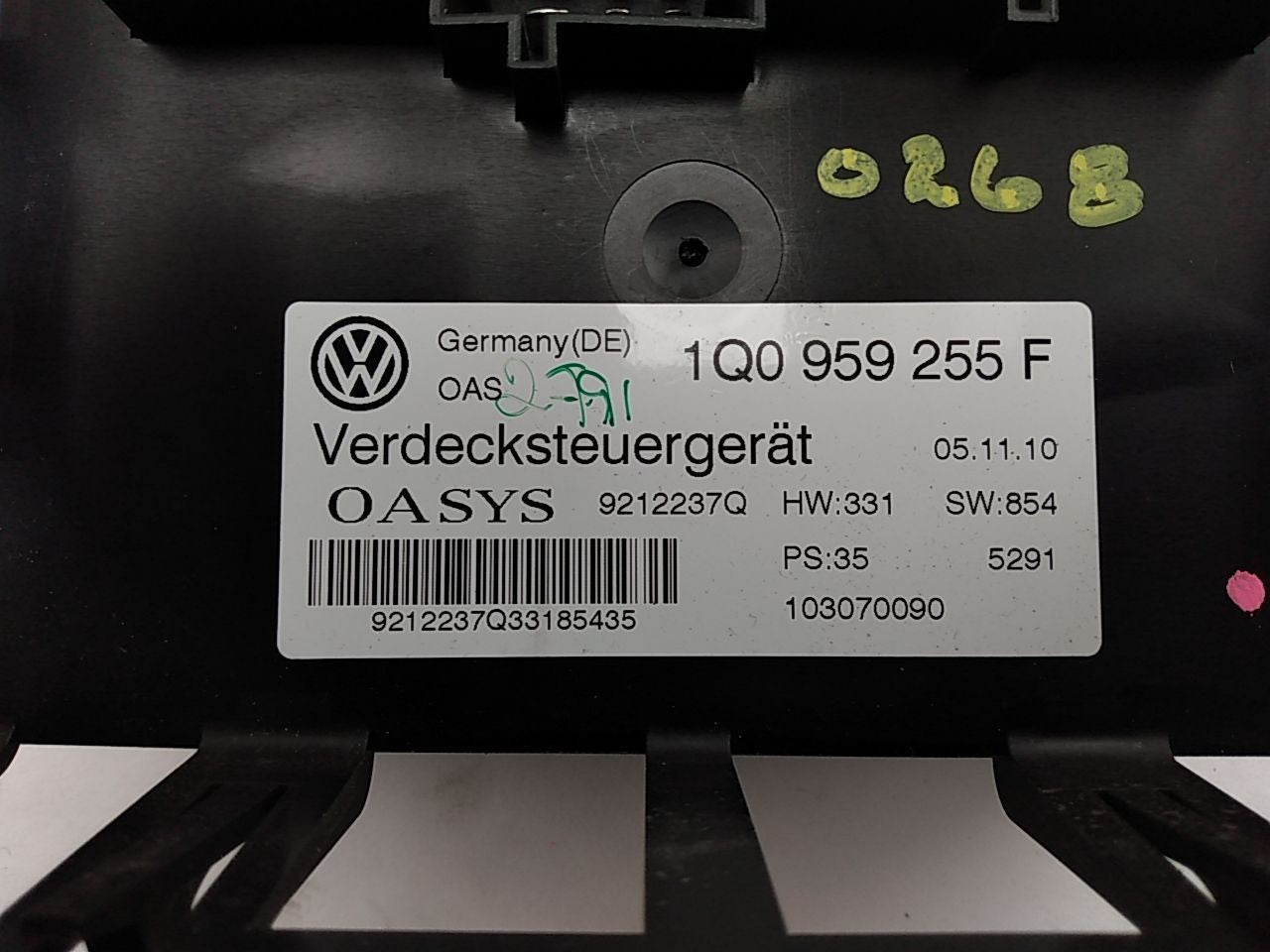 Volkswagen Eos Sunroof Control Module