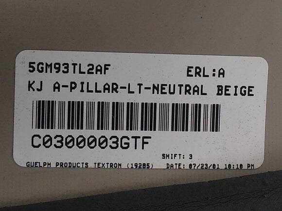 Jeep Liberty Pair Of Interior A Pillar Trim Panels