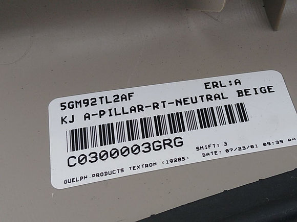 Jeep Liberty Pair Of Interior A Pillar Trim Panels