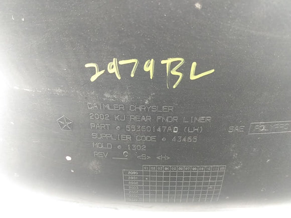 Jeep Liberty Driver Left Rear Inner Fender Liner