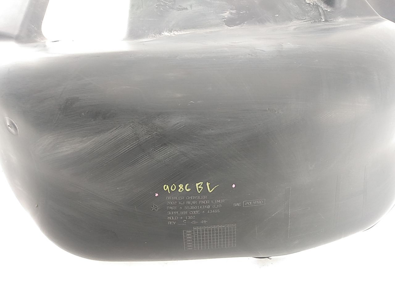 Jeep Liberty Driver Left Rear Inner Fender Liner