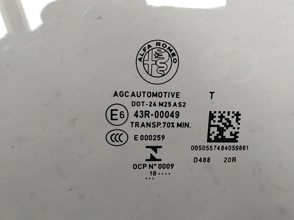 Alfa Romeo Giulia Passenger Right Rear Door Window Glass