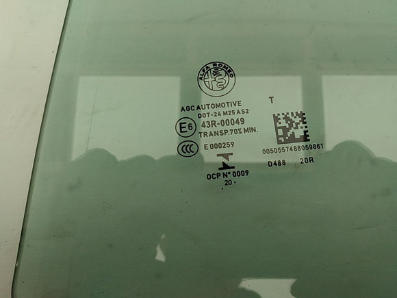 Alfa Romeo Giulia Driver Left Rear Door Window Glass