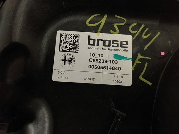 Alfa Romeo Giulia Driver Left Front Window Regulator