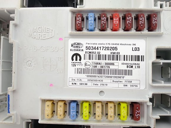 Alfa Romeo Giulia Body Control Module Fuse Relay Power Supply