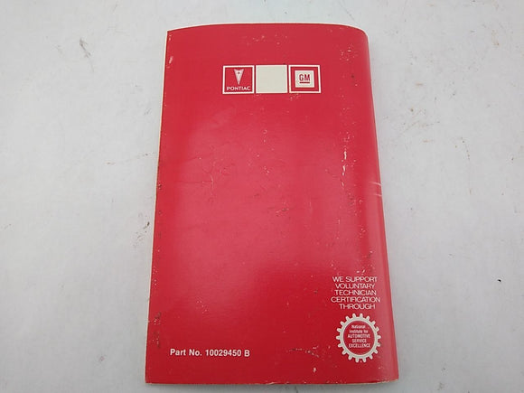 Pontiac Firebird Owners Manual