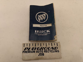 Buick Reatta Owners Manual Booklet