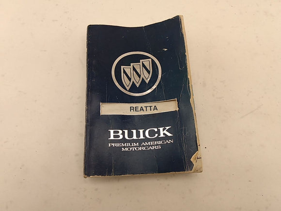 Buick Reatta Owners Manual Booklet