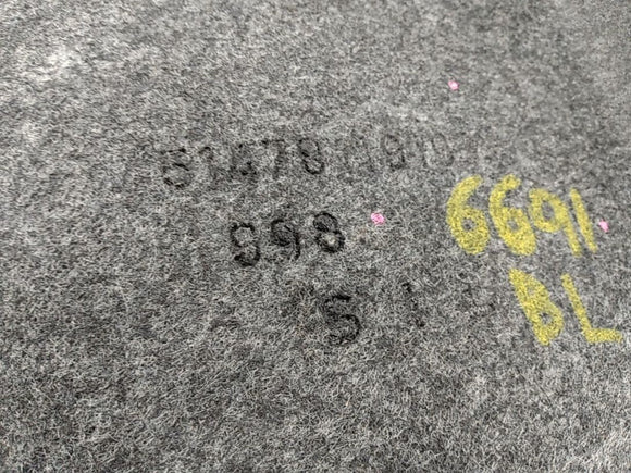 BMW 328i Driver Left Rear Trunk Carpet Trim