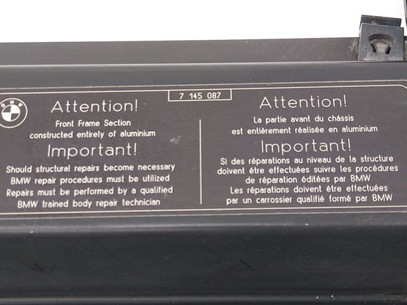 BMW 650i Radiator Upper Core Support