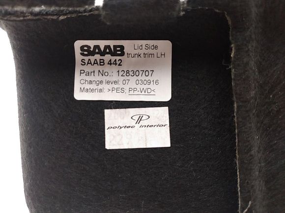 Saab 9-3 Driver Left Rear Trunk Liner Trim Panel