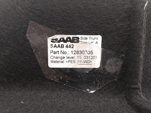 Saab 9-3 Driver Left Rear Trunk Liner Trim Panel