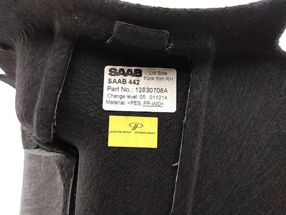 Saab 9-3 Passenger Right Rear Trunk Liner Trim