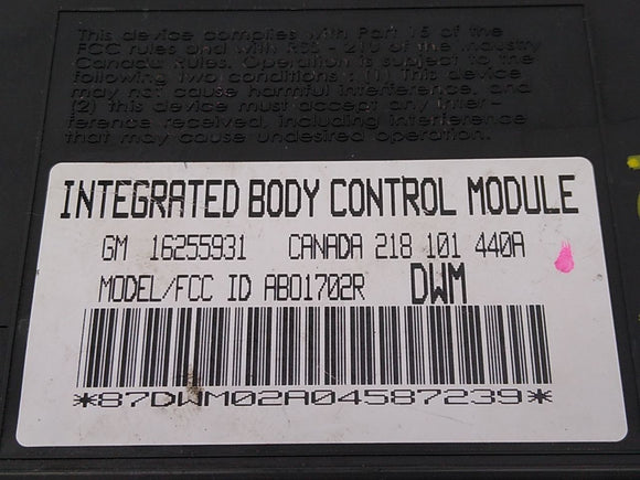 Chevrolet Camaro Body Control Module BCM