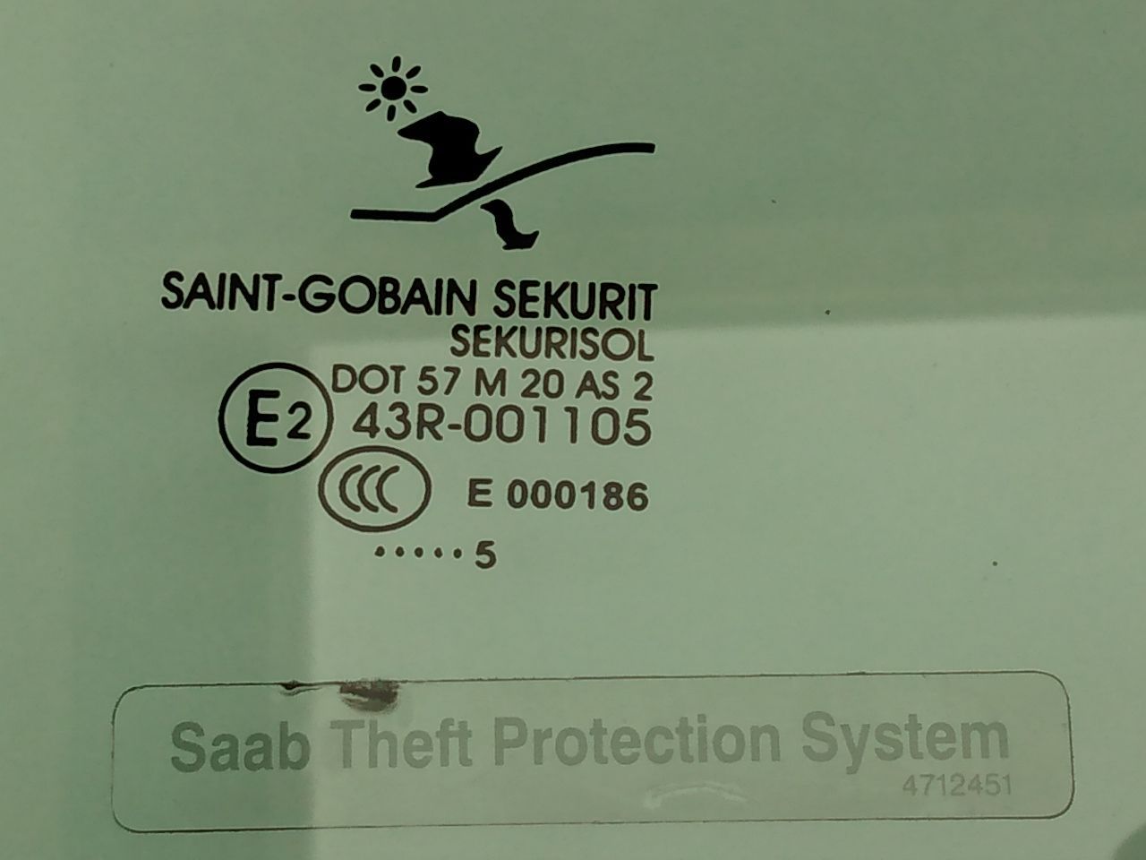 Saab 9-5 Passenger Right Front Door Window Glass