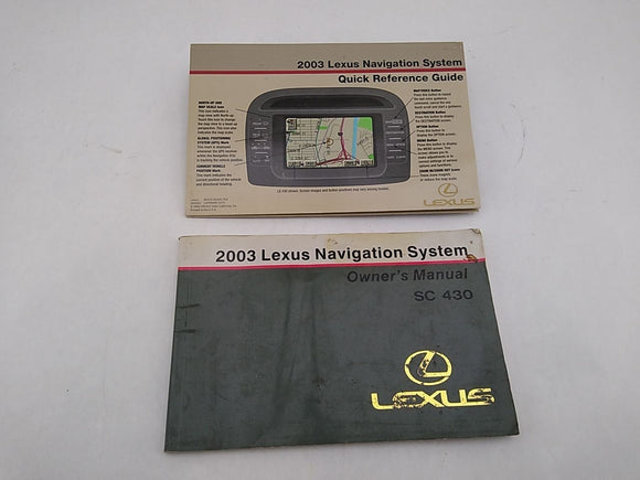 Lexus SC430 Owner's Manual Booklet