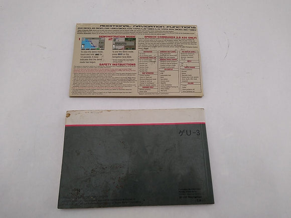 Lexus SC430 Owner's Manual Booklet