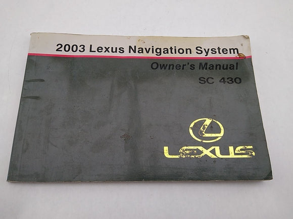 Lexus SC430 Owner's Manual Booklet