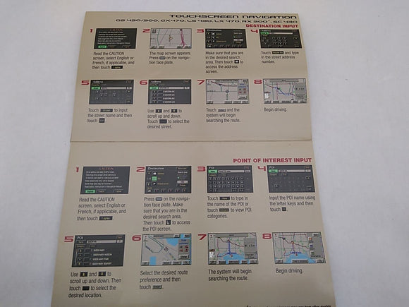 Lexus SC430 Owner's Manual Booklet