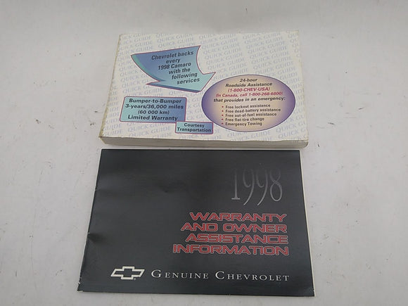 Chevrolet Camaro Owner's Manual Booklet