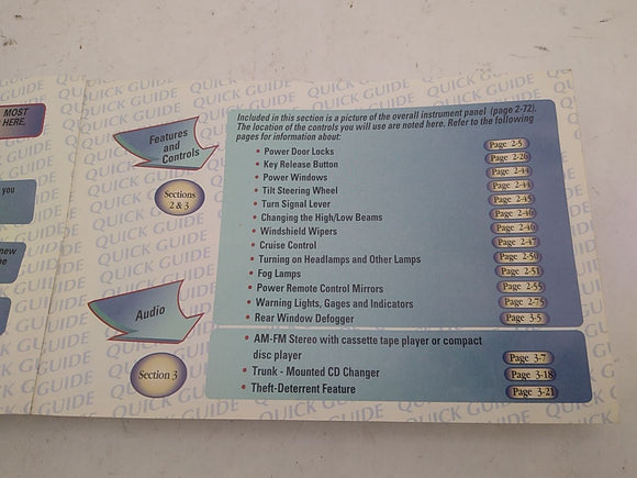 Chevrolet Camaro Owner's Manual Booklet