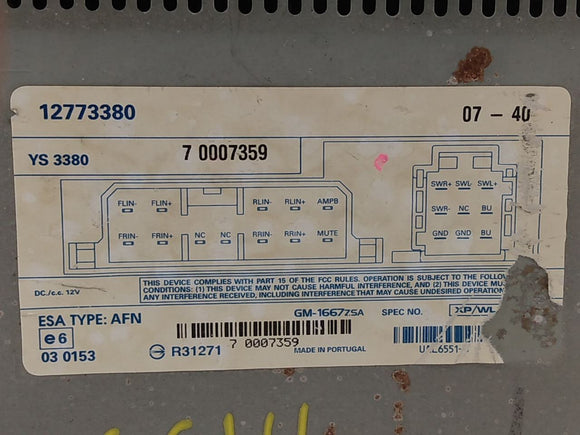 Saab 9-3 Radio Audio Amplifier Module