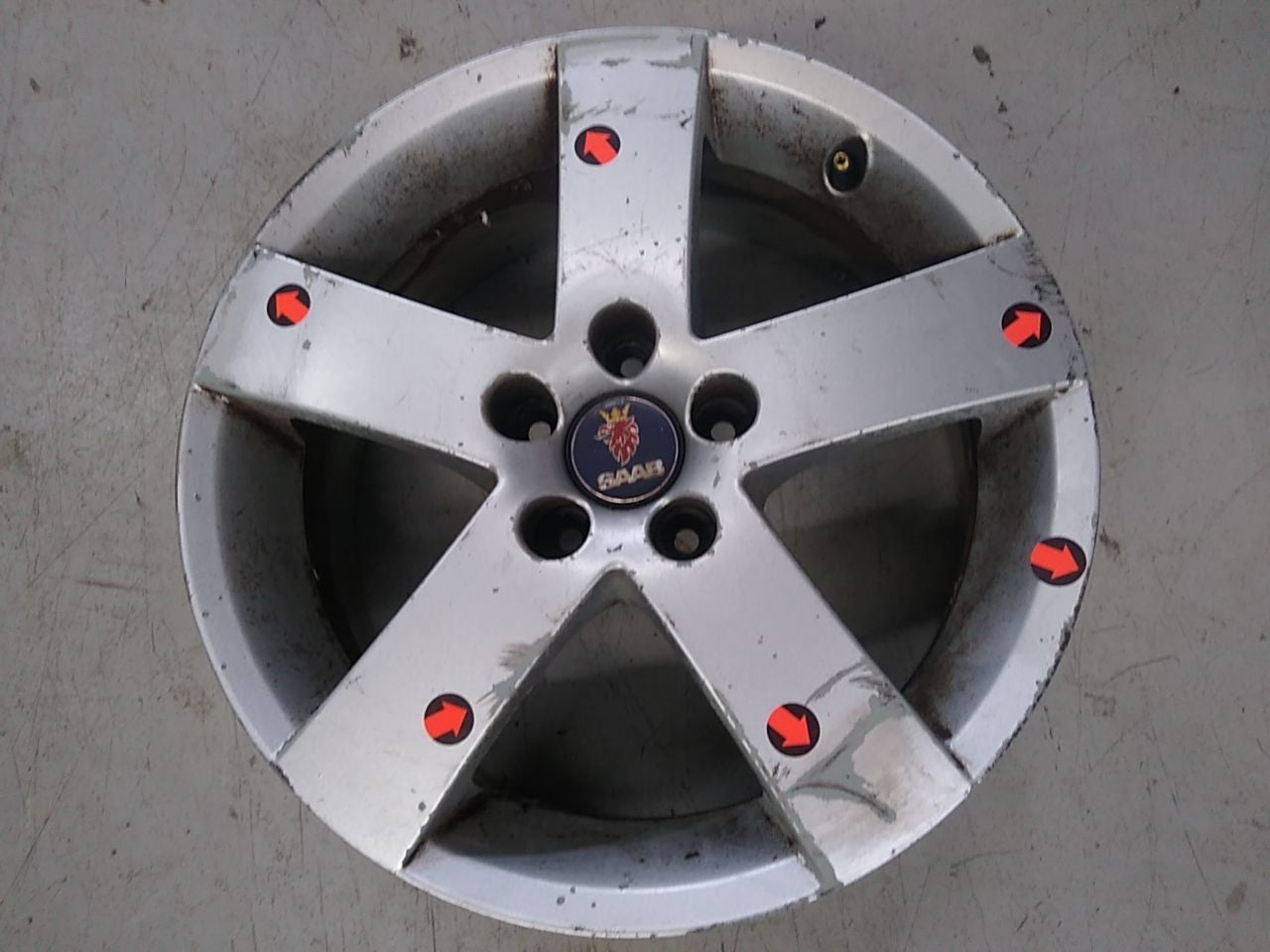 Saab 9-5 Set Of 4 Alloy Wheel Rims 5 Spoke