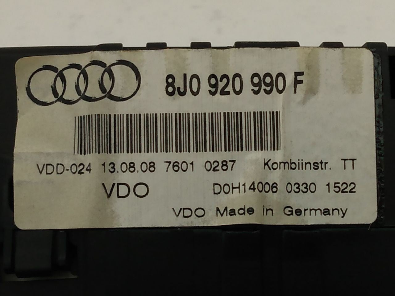 Audi TT Instrument Cluster Speedometer