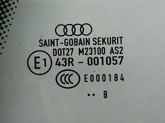 Audi TT Passenger Right Rear Quarter Glass Window