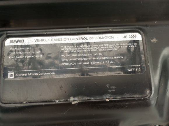 Saab 9-3 Radiator Core Support