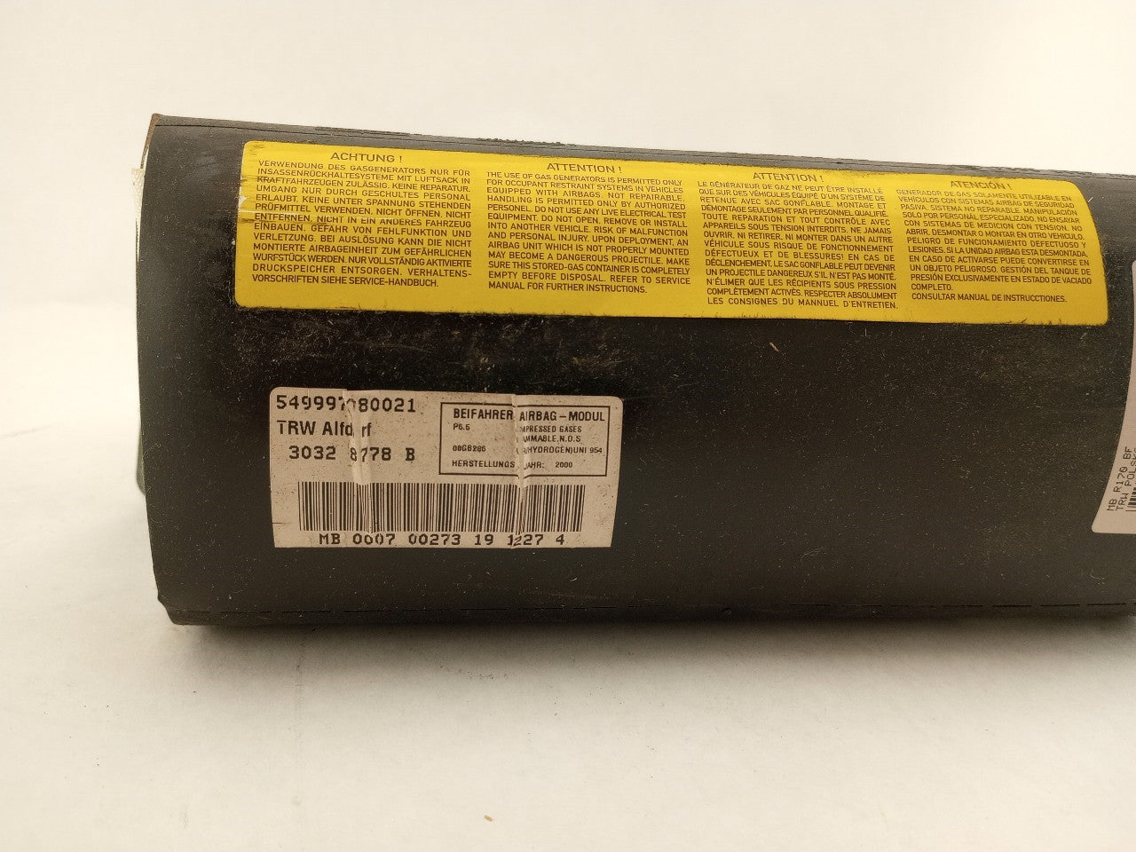 Mercedes SLK320 Passenger Right Dashboard Airbag