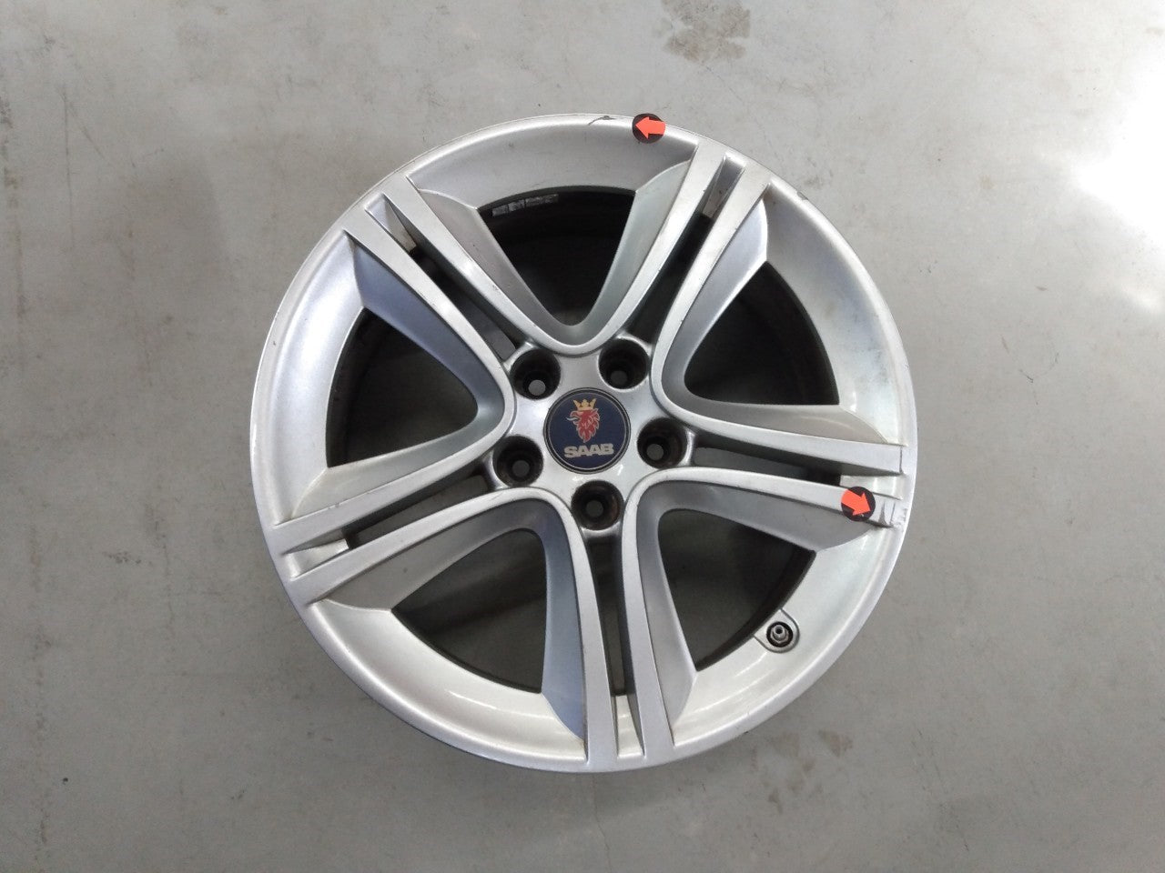 Saab 9-3 Pair Of 2 Alloy Wheels 5 Double Spoke